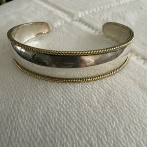 Elegant Two-Tone Cuff Bracelet